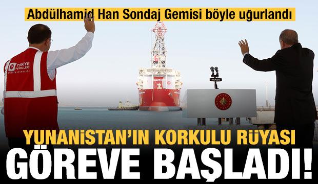 Cumhurbaşkanı Erdoğan, 'Mavi Vatan'daki filonun 'en güçlüsü' Abdülhamid Han'ı uğurladı!