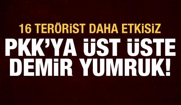 Barış Pınarı ve Fırat Kalkanı bölgelerinde 16 terörist etkisiz hale getirildi