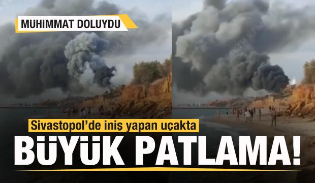  Sivastopol’de iniş yapan uçakta büyük patlama! 