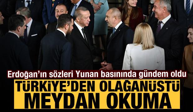 Erdoğan'ın sözleri Yunan medyasına damga vurdu: Türkiye meydan okudu