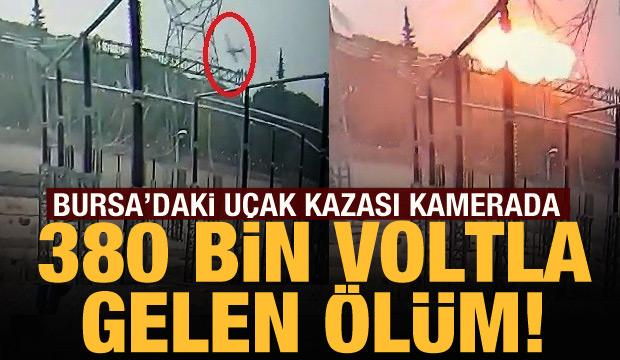 Bursa'daki uçak kazası kameralara yansıdı