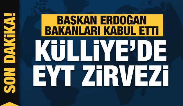 Külliye'de EYT zirvesi! Başkan Erdoğan, Bakan Nebati ve Bakan Bilgin'i kabul etti 