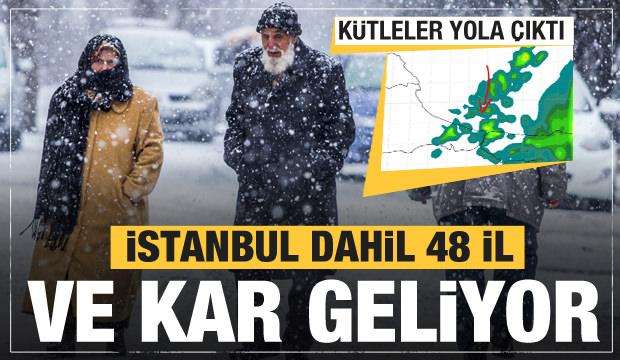 Kütleler yola çıktı! Kar yağışı geldi...İstanbul dahil 48 ilde alarm durumu