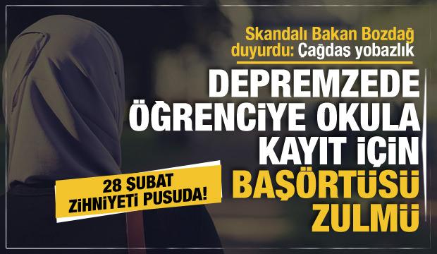 Depremzede öğrenciye okula kayıt için başörtüsü zulmü... Bakan Bozdağ'dan çok sert tepki! 
