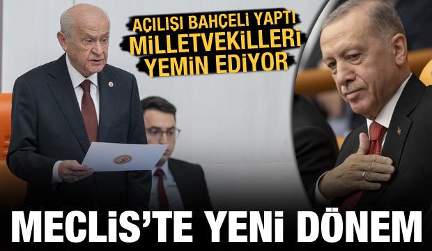 Meclis'te yeni dönem başladı: Milletvekilleri yemin ediyor