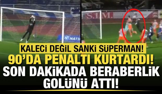 Kaleci değil sanki Süperman! 90'da penaltı kurtardı! Son dakikada beraberlik golünü attı