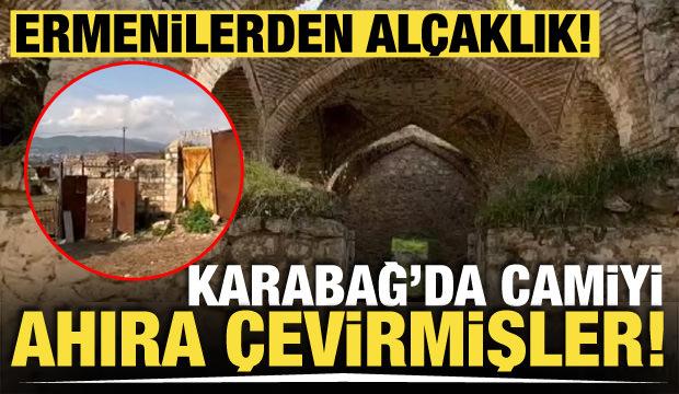 Karabağ'da bir caminin Ermenilerce ahır olarak kullanıldığı ortaya çıktı