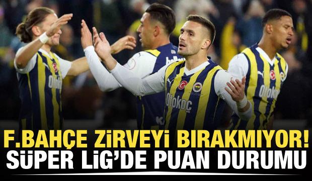 Fenerbahçe zirveyi bırakmıyor! Süper Lig'de puan durumu
