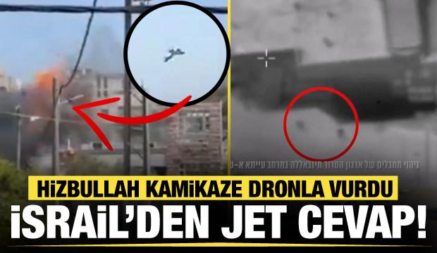 Hizbullah kamikaze dronla vurdu! İsrail'den jet cevap