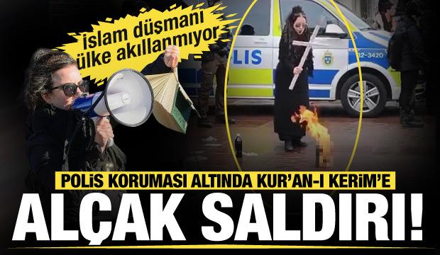 İsveç'te Jade Sandberg isimli bir kadın polis eşliğinde Kur'an-ı Kerim yaktı