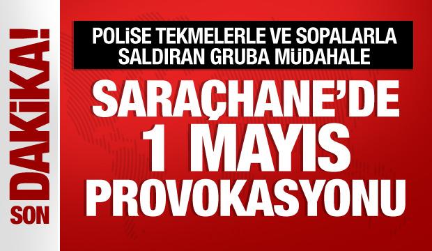 Saraçhane'de 1 Mayıs provokasyonu: Polise saldıran gruba müdahale!