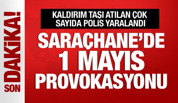 Saraçhane'de 1 Mayıs provokasyonu: Kaldırım taşı atılan çok sayıda polis yaralandı