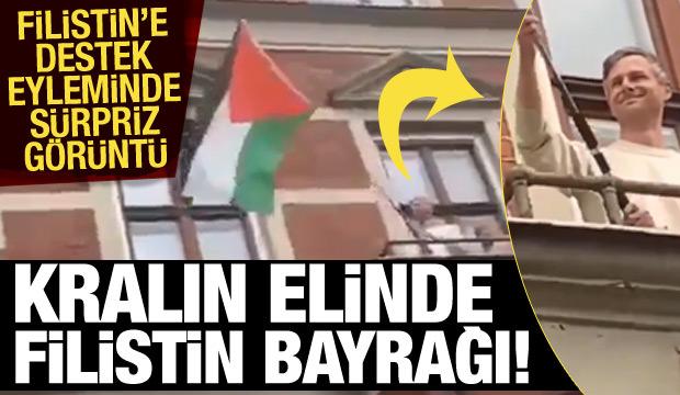 Danimarka Kralı, elinde Filistin bayrağıyla protestolara eşlik etti