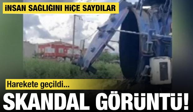 Tekirdağ'da skandal görüntü! Belediye aracıyla dereye atık 