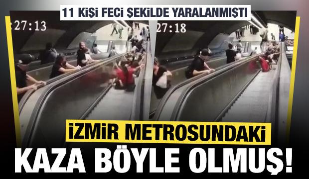 İzmir metrosundaki yürüyen merdiven kazasının görüntüleri ortaya çıktı 