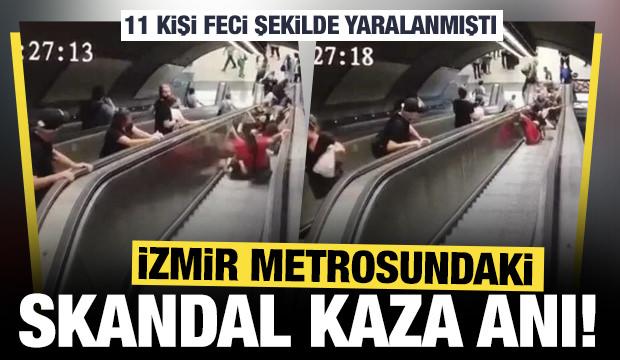 İzmir metrosundaki yürüyen merdiven kazasının görüntüleri ortaya çıktı 
