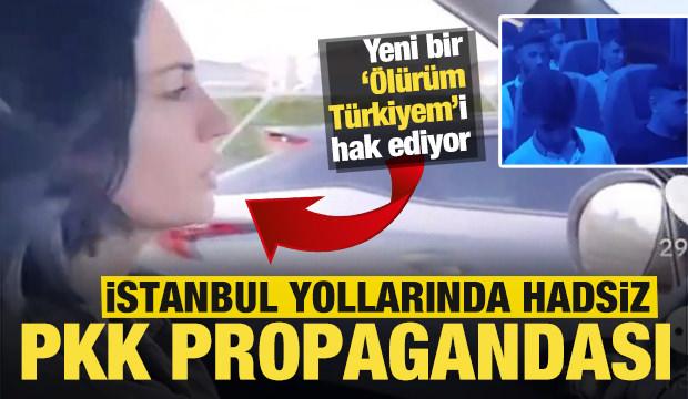 Son ses PKK propaganda şarkısı açarak yolda ilerleyen kadına tepki