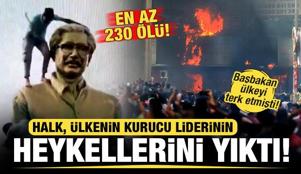 Başbakan ülkeyi terk etmişti! Ülkenin kurucu liderinin heykelleri yıkıldı! En az 230 ölü