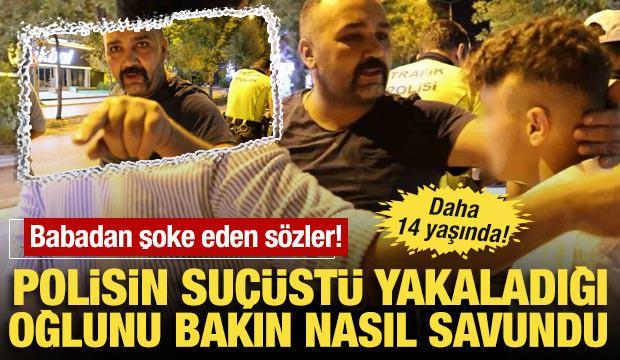 14 yaşında minibüs kullanırken polise yakalanan sürücünün babasından skandal sözler