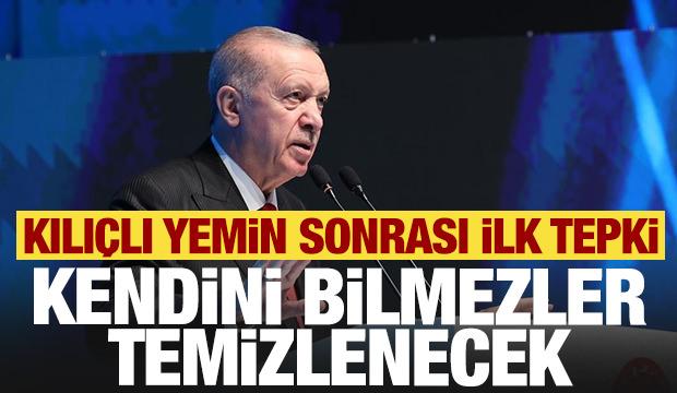 Erdoğan'dan kılıç yorumu: Kendini bilmezler temizlenecek - Gazete manşetleri