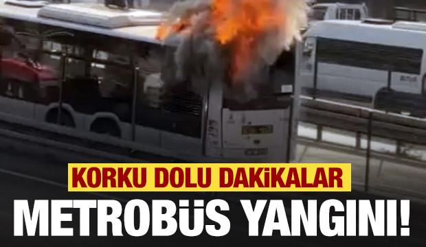 İstanbul'da metrobüs yangını! Seferler durdu