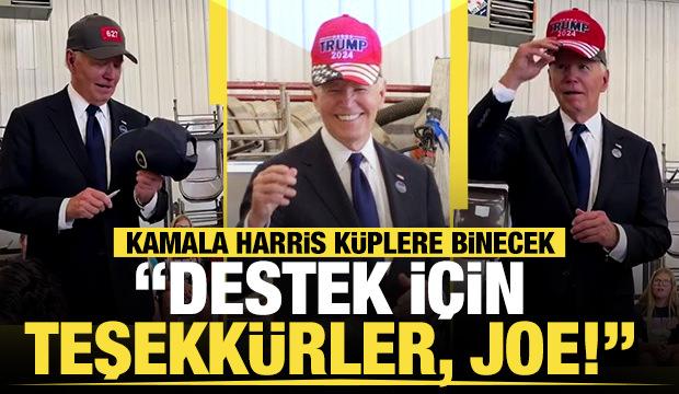 ABD Başkanı Biden 'Trump 2024' yazılı şapka taktı, sosyal medya coştu