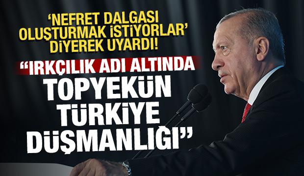 Cumhurbaşkanı Erdoğan: Ülkemizde ırkçılık altında Türk ve Müslüman düşmanlığı yapılmakta