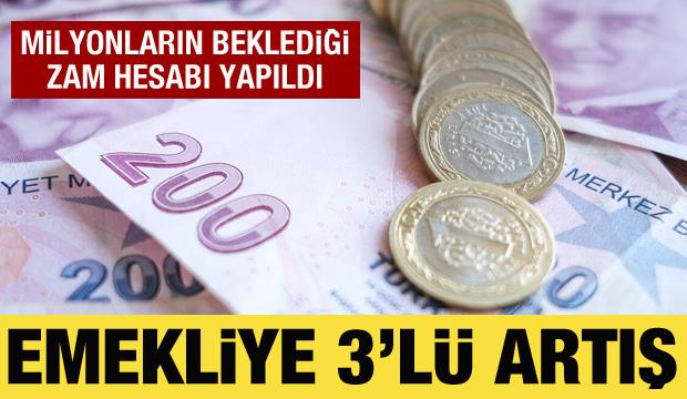 Emekli maaşı için üçlü artış! İşte milyonların beklediği emekliye zam hesabı