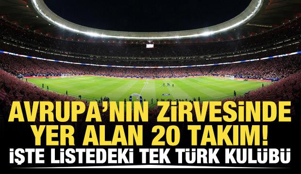 Avrupa'nın zirvesindeki 20 takım! Listede tek Türk takımı var...