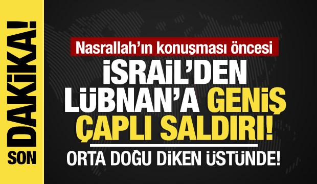  Hizbullah lideri Nasrallah'ın konuşması öncesi Lübnan'a hava saldırıları düzenledi