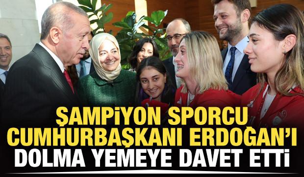 Milli sporcu, Cumhurbaşkanı Erdoğan'ı evine davet etti