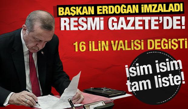 Vali atama kararnamesi Resmi Gazete'de! 16 ilin valisi değişti