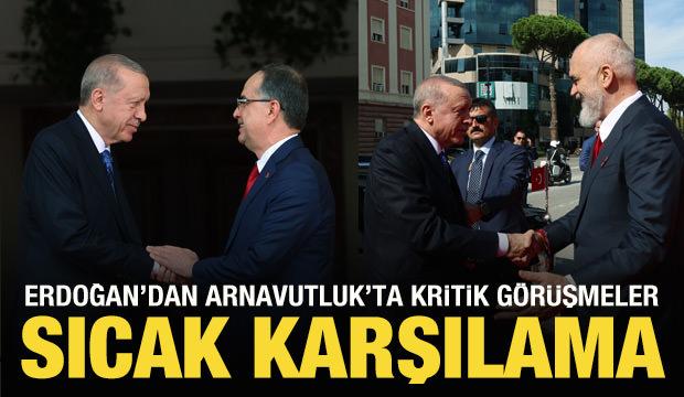 Cumhurbaşkanı Erdoğan'dan Arnavutluk'ta peş peşe görüşmeler