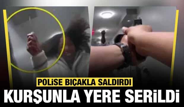 ABD'de polise bıçaklı saldırı! Kurşunla yere serildi