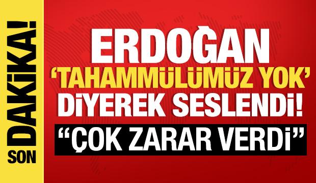 Cumhurbaşkanı Erdoğan 'tahammülümüz yok' diyerek seslendi: 'Onlara tolerans göstermeyiz'