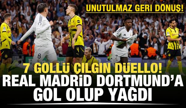 7 goll&uuml; unutulmaz geri d&ouml;n&uuml;ş! Real Madrid, Dortmund'a gol olup yağdı