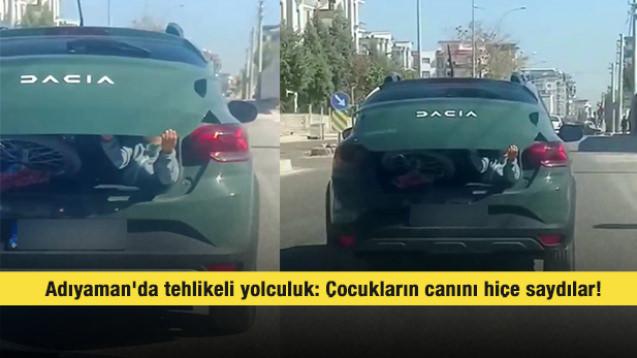 Adıyaman'da tehlikeli yolculuk: Çocuğun canını hiçe saydılar!