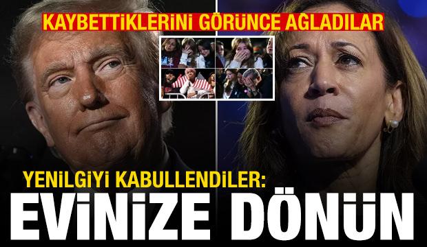 Harris destekçileri ağladı! Yenilgiyi kabul ettiler: Evinize dönün