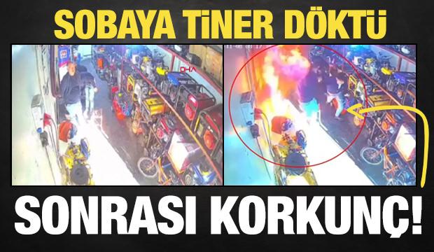 Sobaya tiner dökünce dehşeti yaşadılar