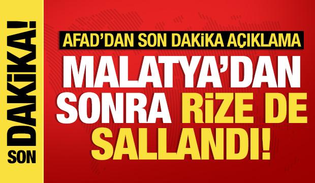 Son Dakika: Malatya ve Rize'de peş peşe depremler