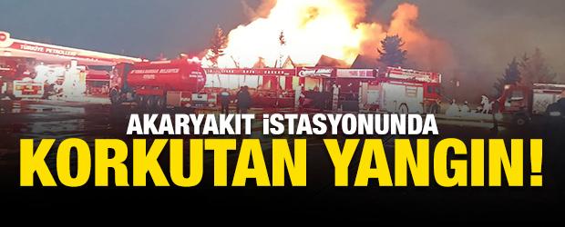 Afyonkarahisar'da akaryakıt istasyonunda korkutan yangın