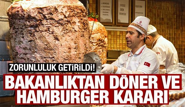 Döner ve hamburgere gramaj şartı getirildi