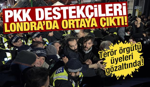 PKK destekçileri Londra'da ortaya çıktı! 7 kişi gözaltına alındı