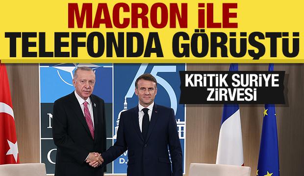 Cumhurbaşkanı Erdoğan, Macron ile görüştü!