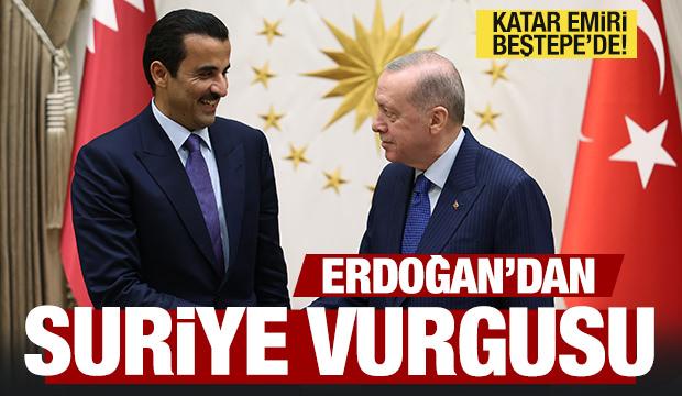 Katar Emiri Beştepe'de! Erdoğan'dan önemli Suriye çağrısı