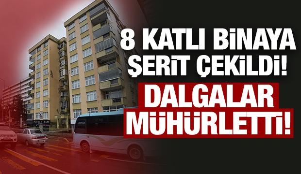 Rize'de tahliye edilen 8 katlı apartman mühürlendi