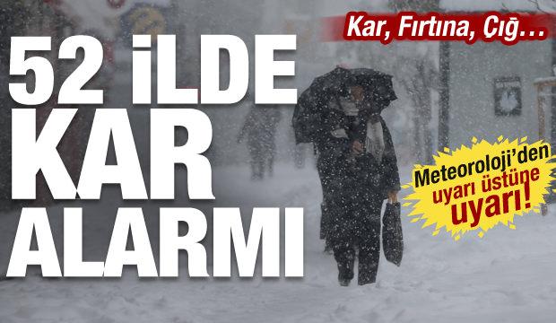 16 ilde sarı alarm! Meteoroloji'den uyarı &uuml;st&uuml;ne uyarı: Kuvvetli kar yağacak
