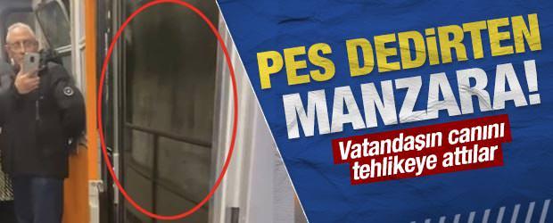 Bağcılar'daki metroda tehlikeli yolculuk: Kapısı arızalanmış