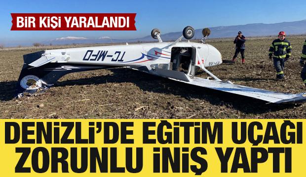 Denizli'de eğitim uçağı zorunlu iniş yaptı