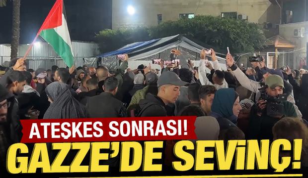 Ateşkes haberi Gazze'de sevinçle karşılandı!